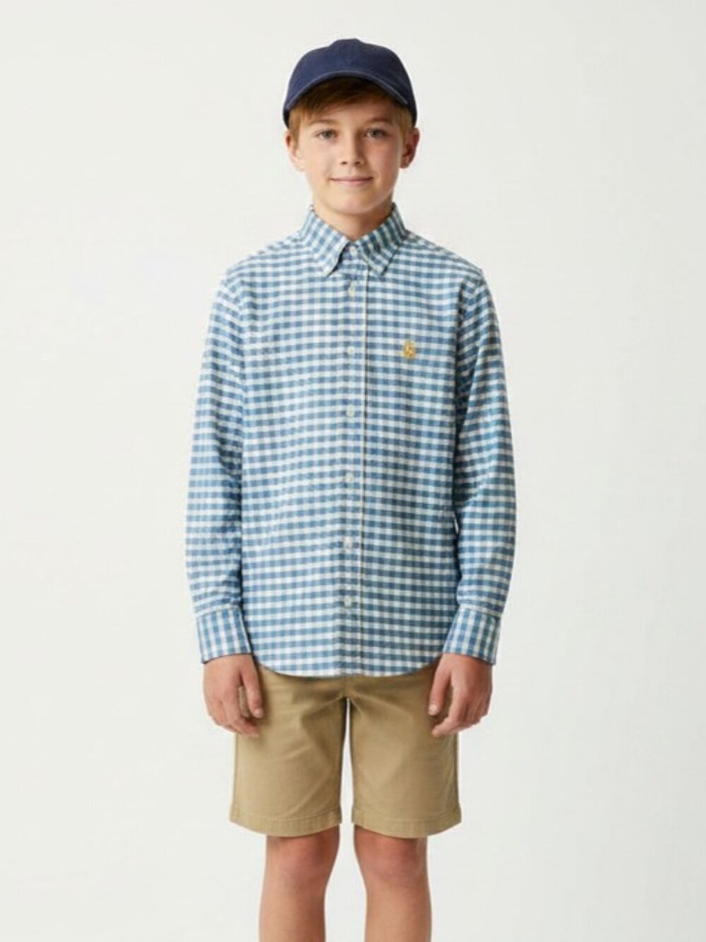 Brooks Brothers Boys Gingham Non-Iron Button-Down Collar Shirt 100% Cotton YM